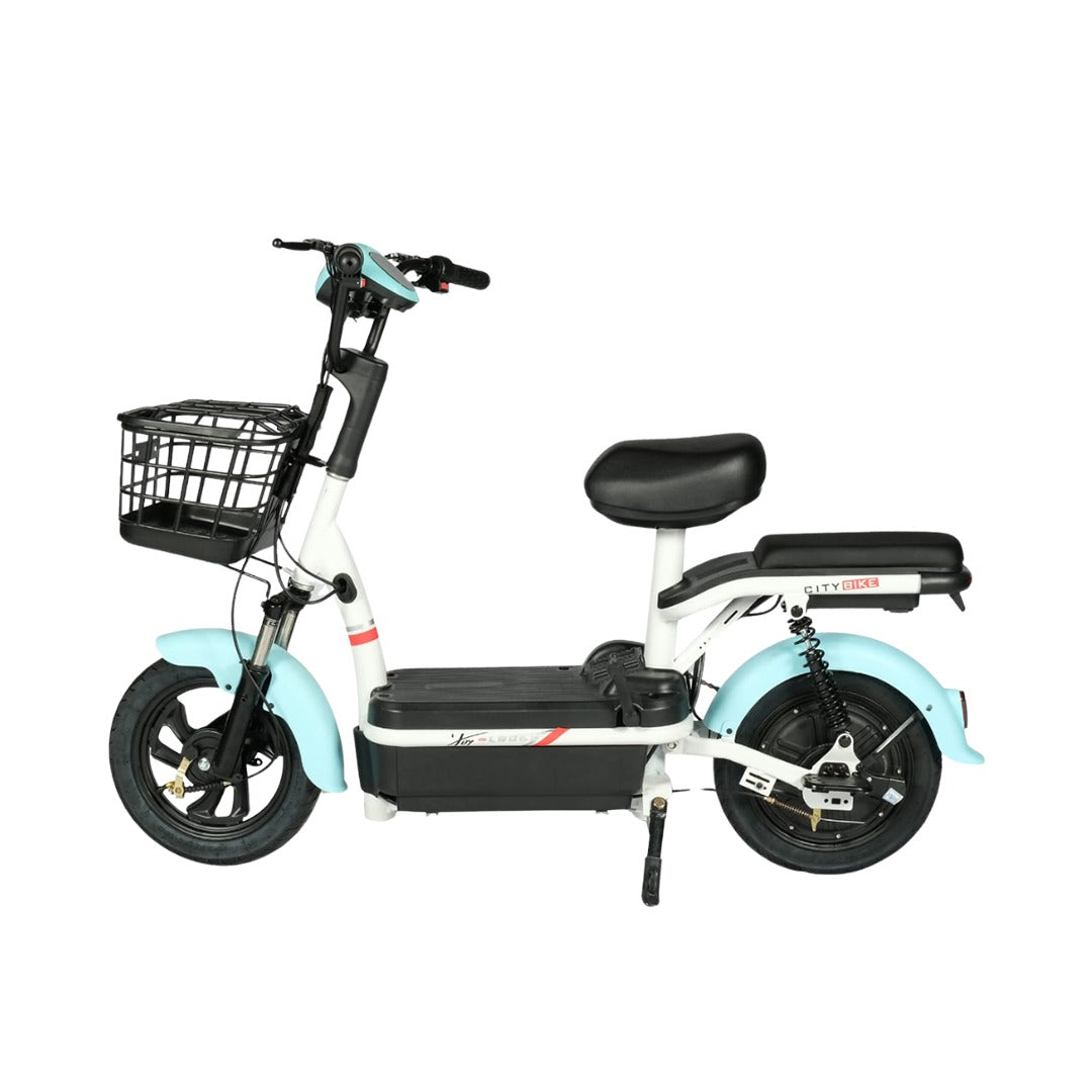 Mega wheels  Porta CX Electric scooter 2 seater Electric Bike with Pedal-Blue