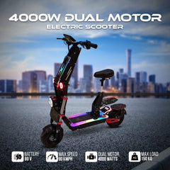 Megawheels Monster Electric Scooter Dual Motor, 90 KM/H Speed, 70 KM Range