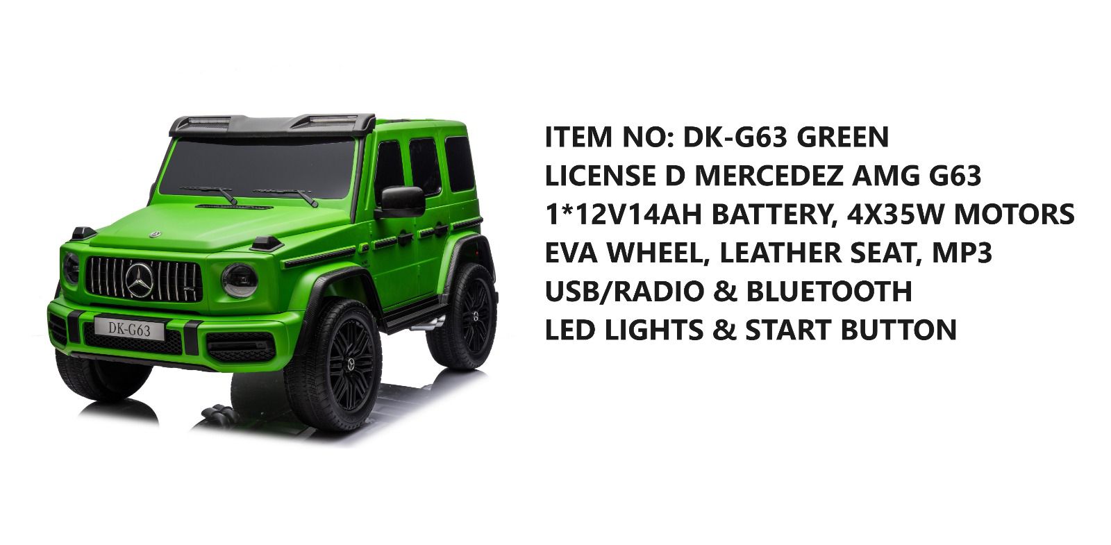 Megastar Kids Electric Rideon Mercedes Benz DK-G63 Mini Jeep 12 V