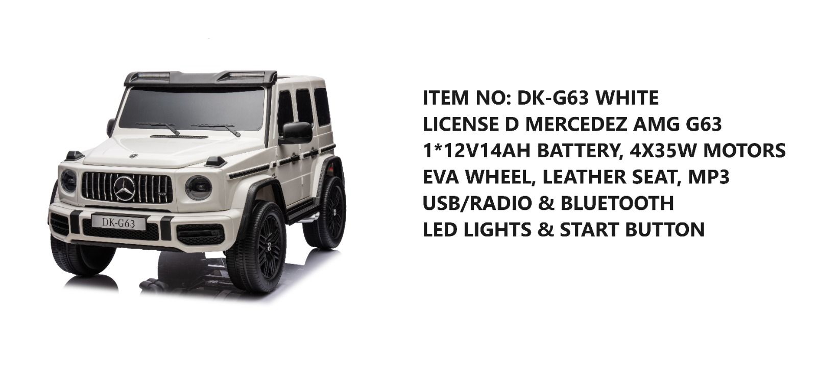 Megastar Kids Electric Rideon Mercedes Benz DK-G63 Mini Jeep 12 V