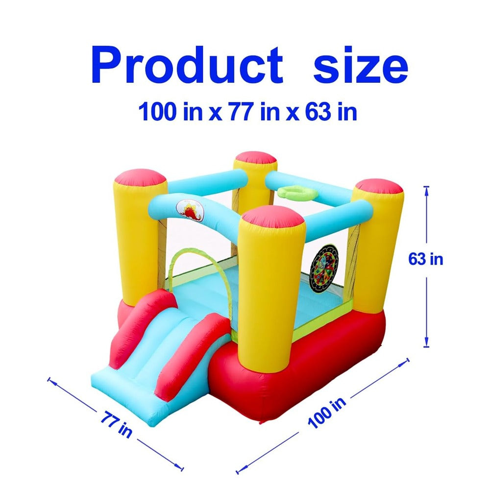 Megastar Inflatable Classic Bounce House with Slide, Kids Jumping Castle with Blower 2.54 x 1.95 x 1.60 m