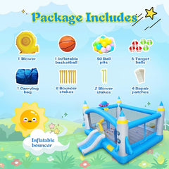 Megastar Big Jumpy Bounce House for Kids, Inflatable Slide Water Park, Outdoor Bouncy House With Blower