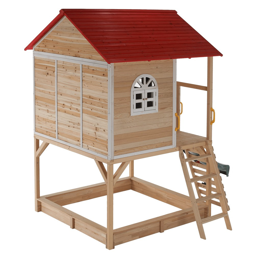 Megastar Cubby Tubby Kids Wooden Playhouse With Slide and Climbing Wall