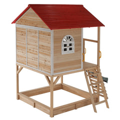 Megastar Cubby Tubby Kids Wooden Playhouse With Slide and Climbing Wall