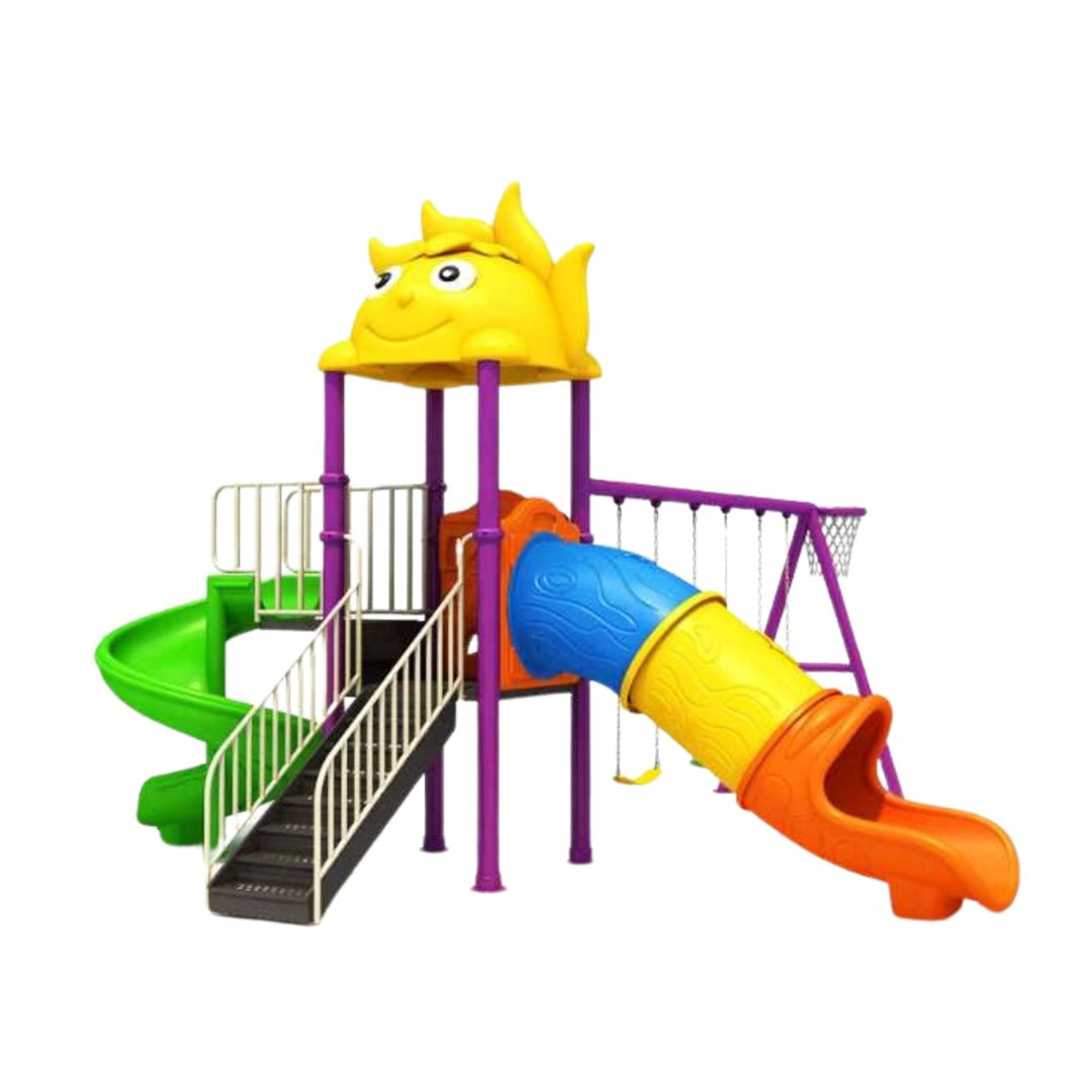 Megastar Sunshine Fitness Swing and Slides Set with Basketball Hoop