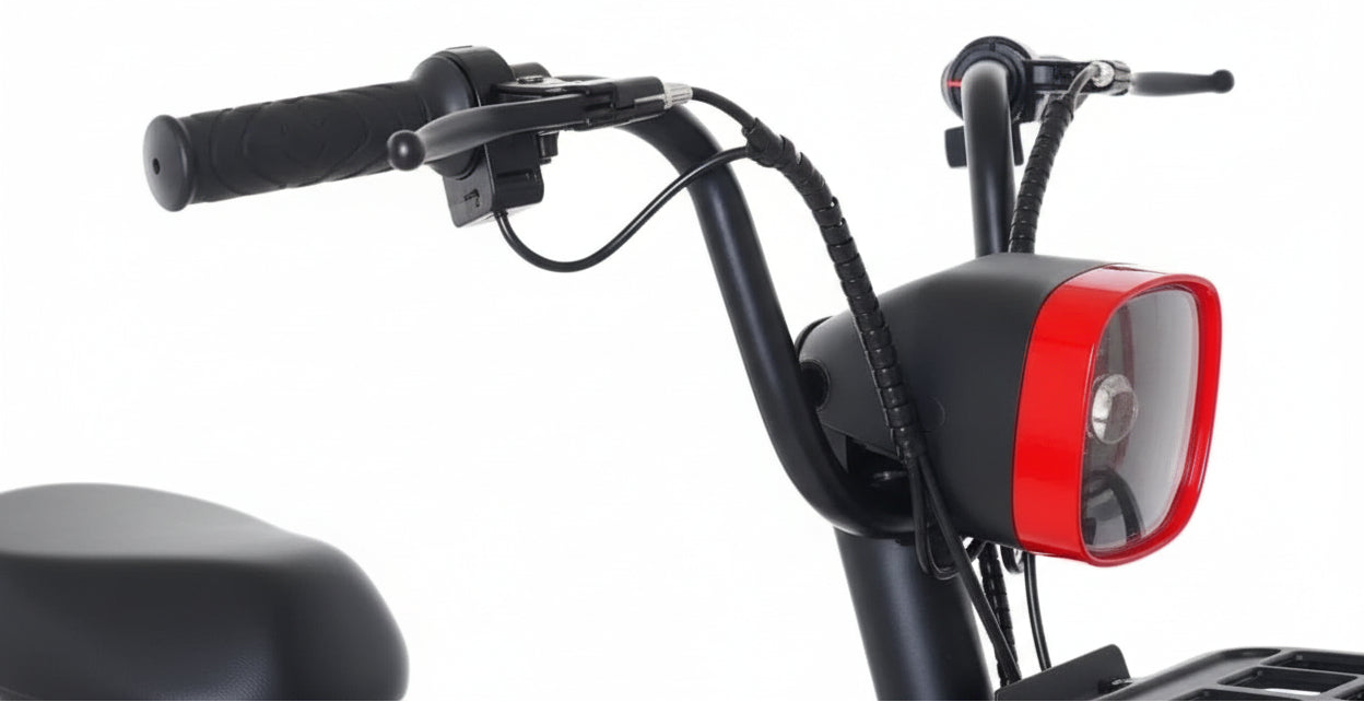 Kugoo T4 Electric City Bike with bright light - red color