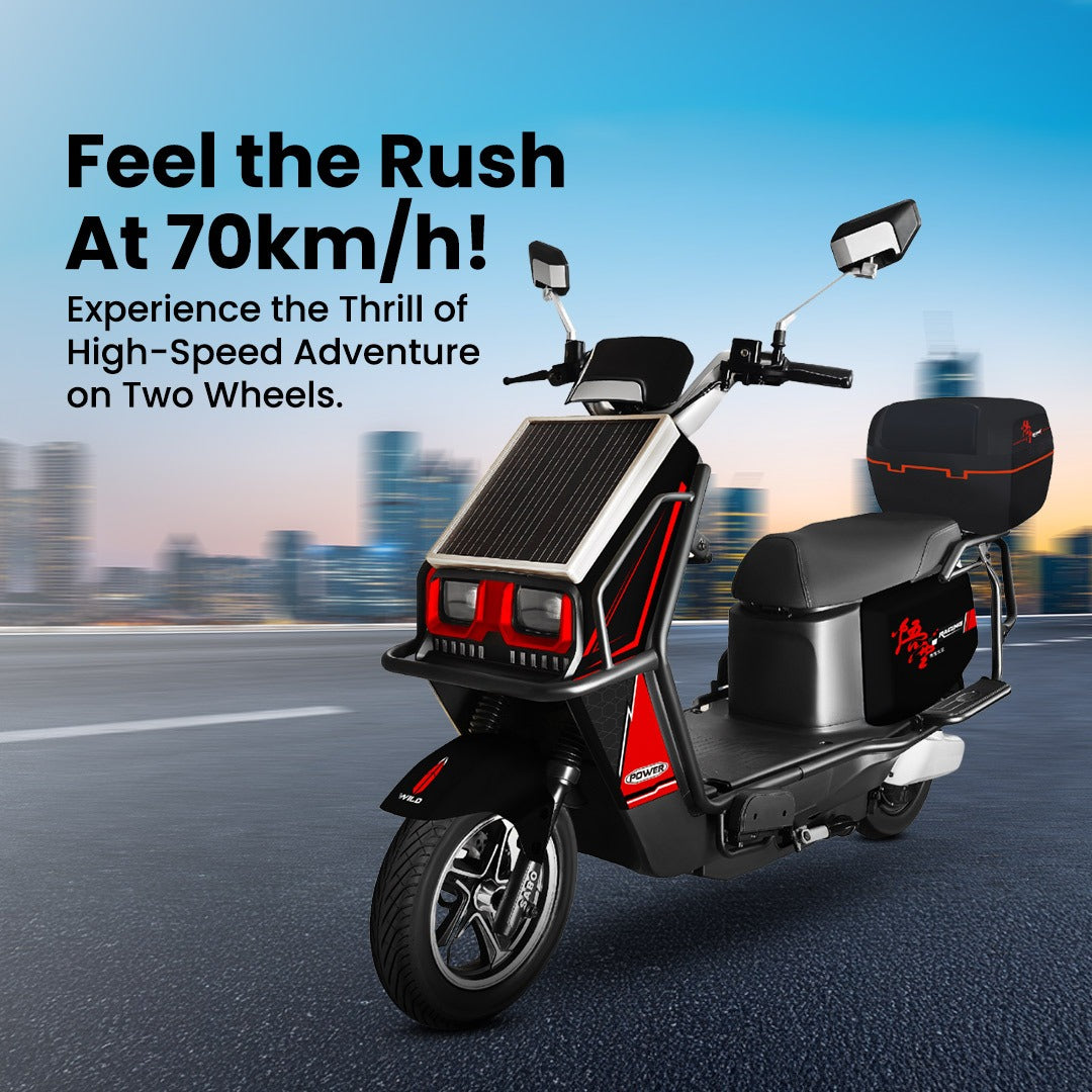 Megawheels SolarX Hybrid Electric 48v Motorbike Long Mileage 90- 100 kms