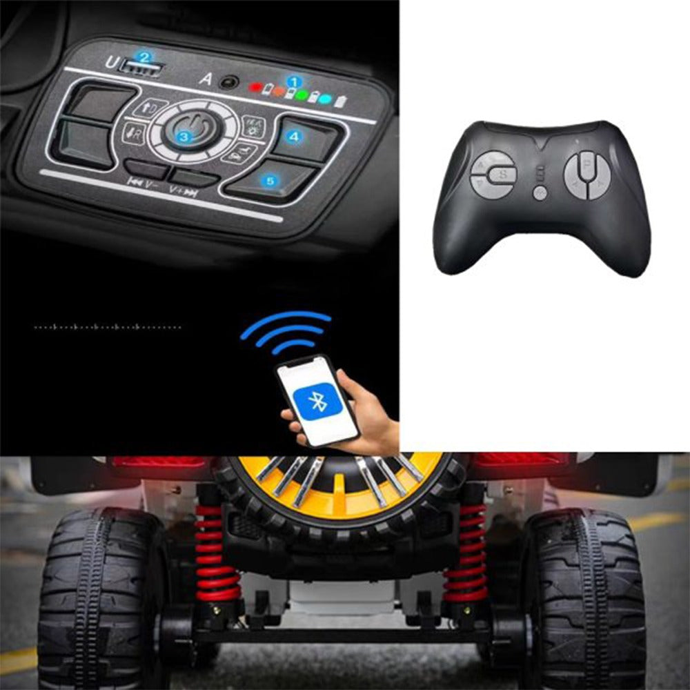 Control panel, remote control, and Kids car with Bluetooth connectivity