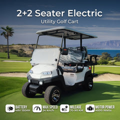 Gaz 2+2 Electric Golf Cart With 1 Year Warranty With Megawheels