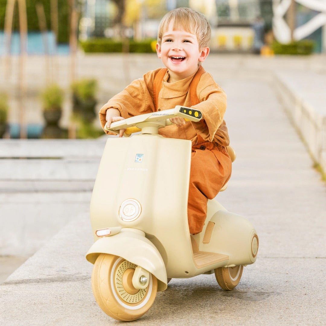 Megastar Ride on 12 v Vespa Scootz Bike for Kids with Parental RC