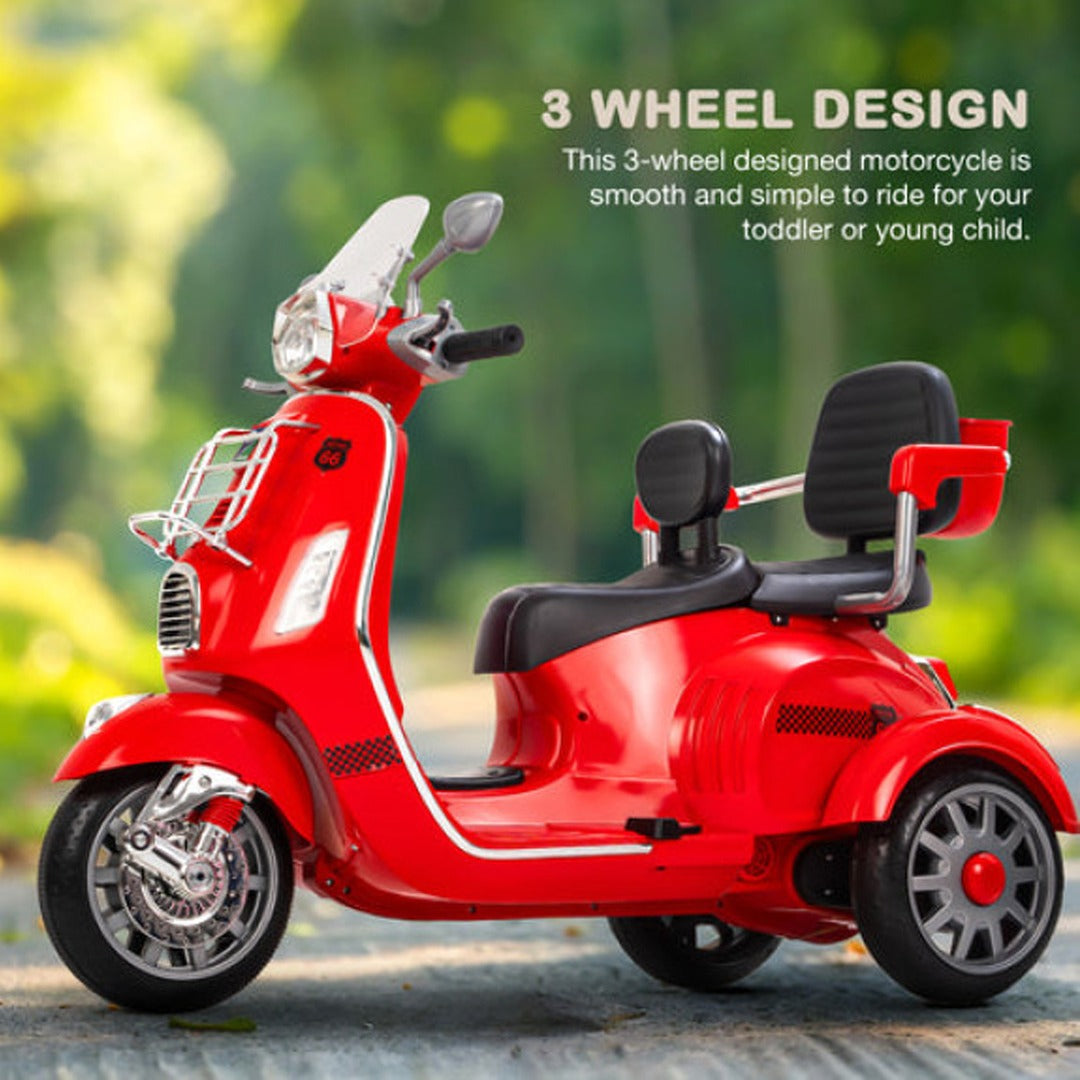 Megastar Ride on 12 v Bella Moto Duo Bike for 2 Kids with Parental RC