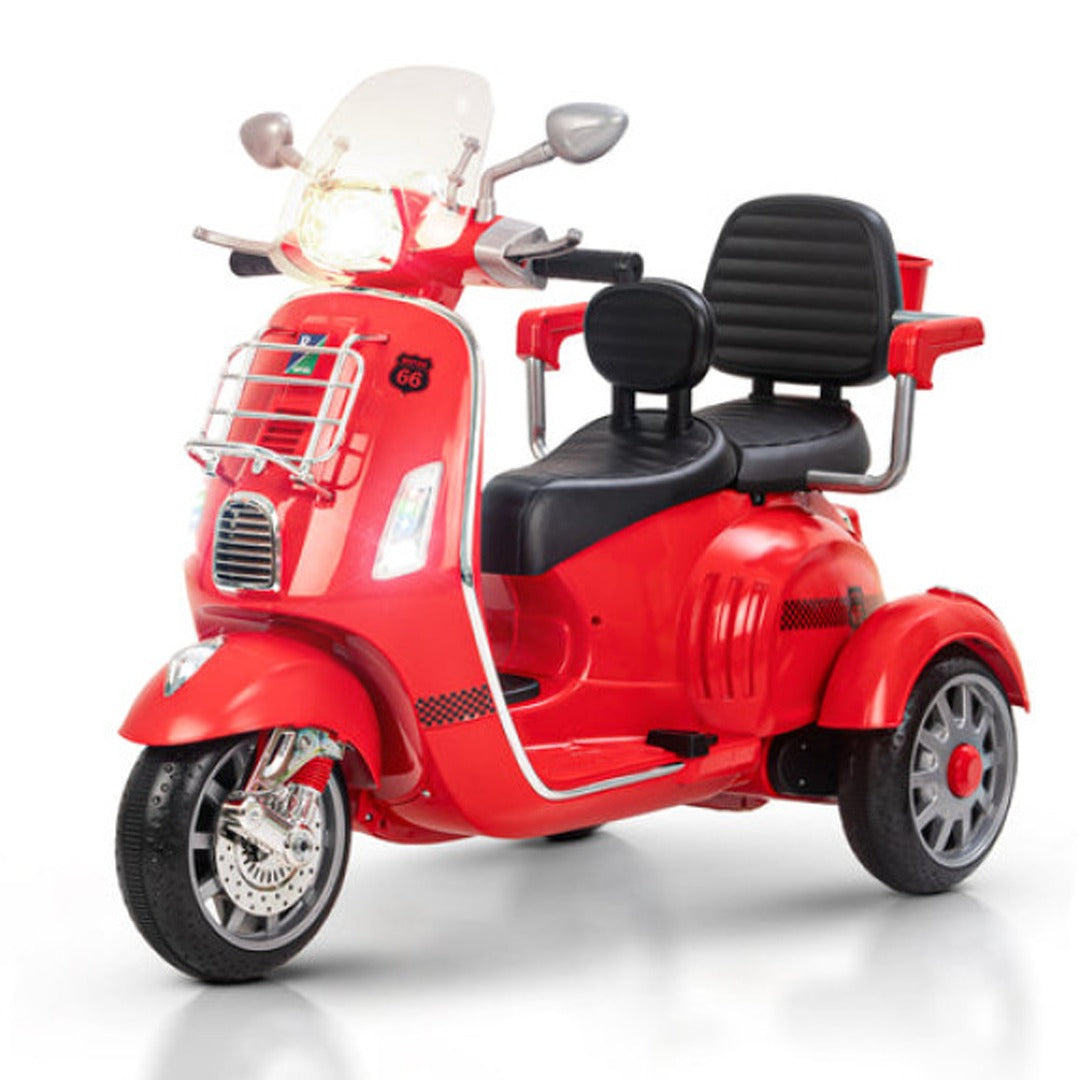 Megastar Ride on 12 v Bella Moto Duo Bike for 2 Kids with Parental RC
