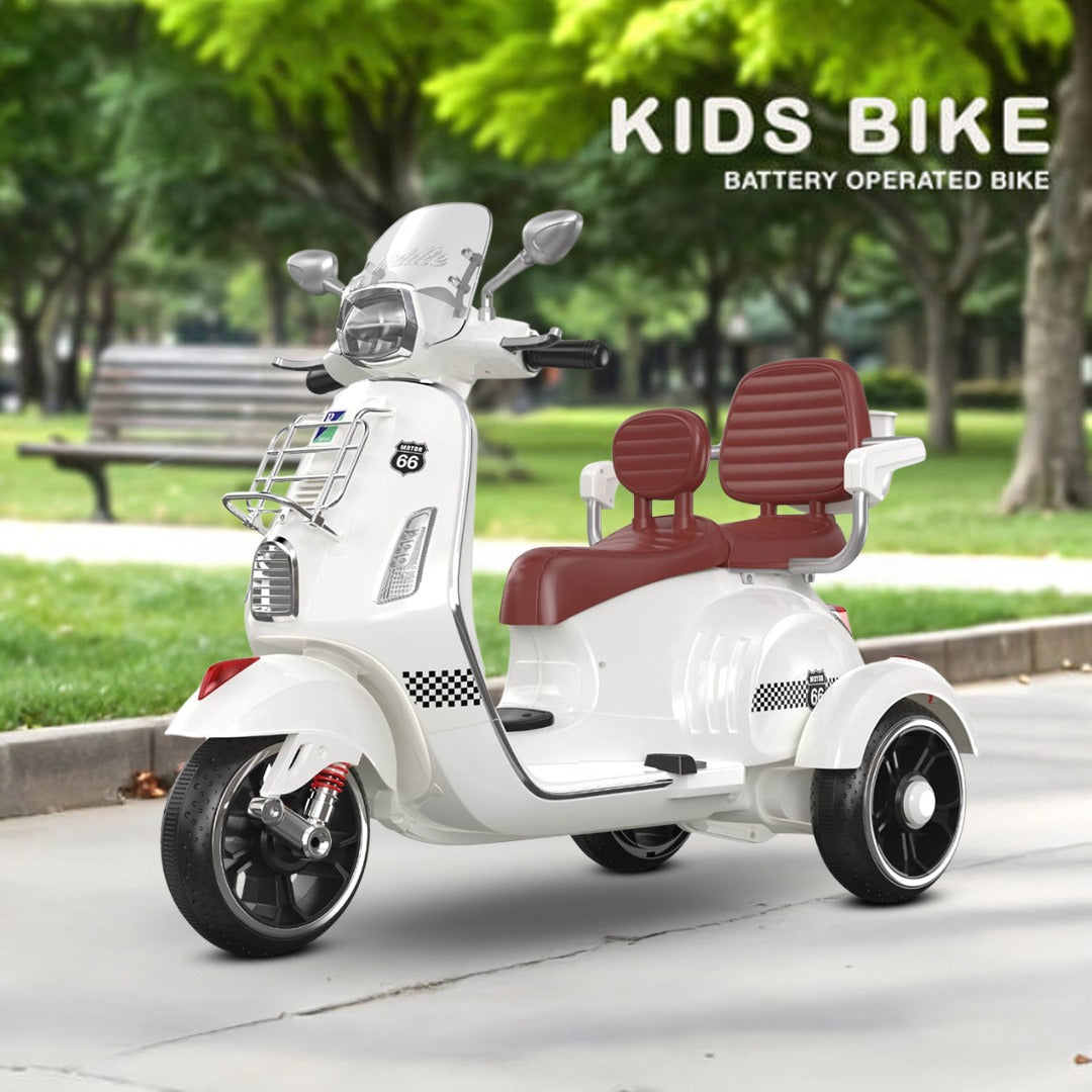 Megastar Ride on 12 v Bella Moto Duo Bike for 2 Kids with Parental RC