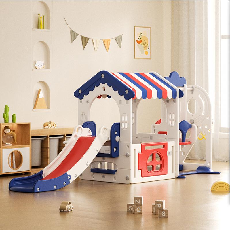 Tent Playhouse Children's Playground Plastic Toy Baby White Swing and Slide for Kids Indoor by Megastar