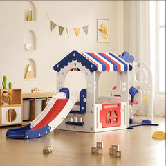 Tent Playhouse Children's Playground Plastic Toy Baby White Swing and Slide for Kids Indoor by Megastar