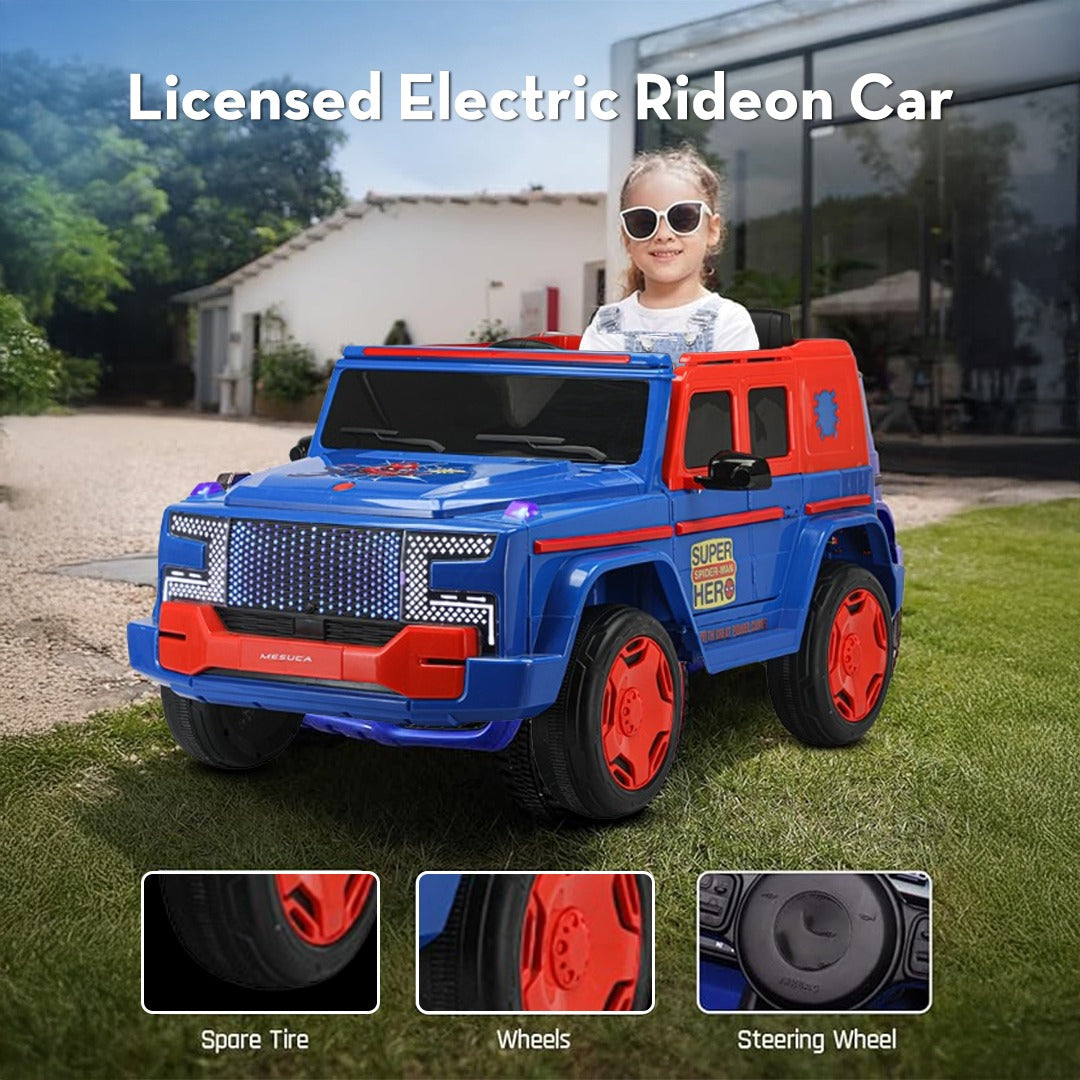 Megastar Licensed Electric Rideon Kids Spiderman & Lotso 12 V SUV Jeep With Rc