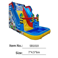 Megastar Inflatable Dual Lane Water Slide with Pool For Kids Playhouse with Openable Door