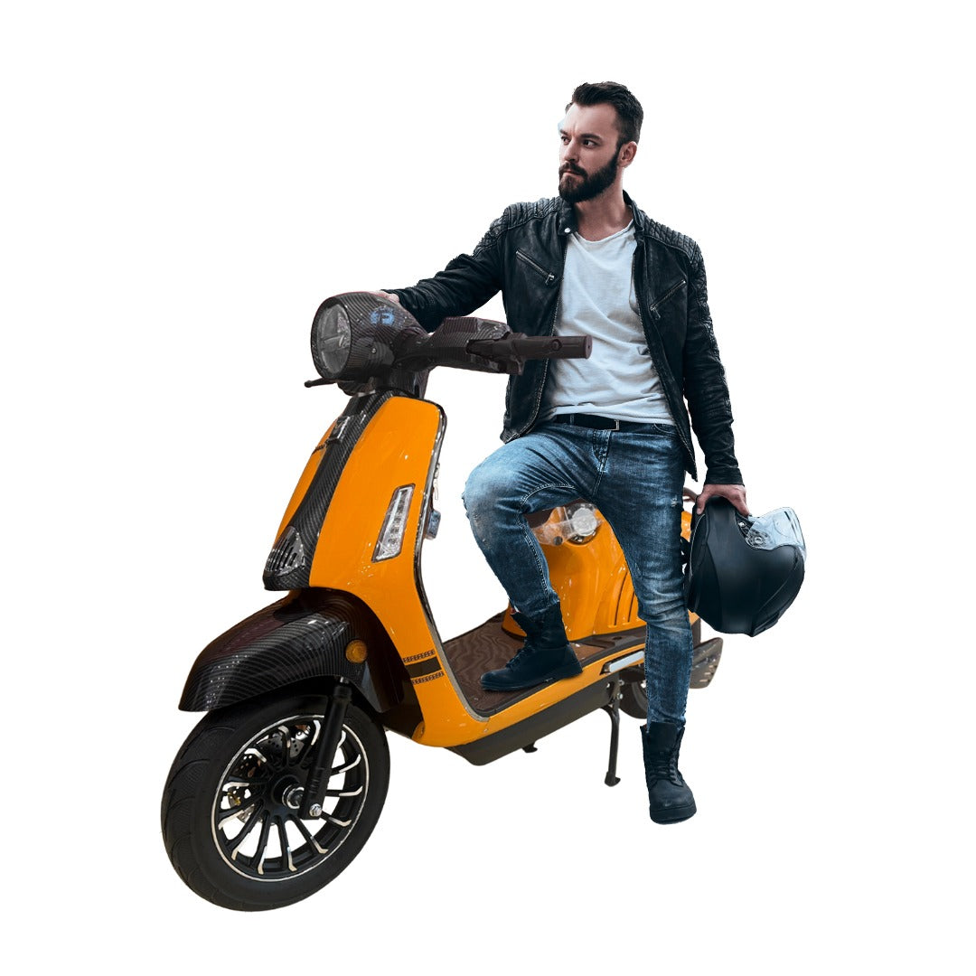 Megastar Sleek Vespa Picassio Style Electric Moped Scooter 60 V With Lithium Battery