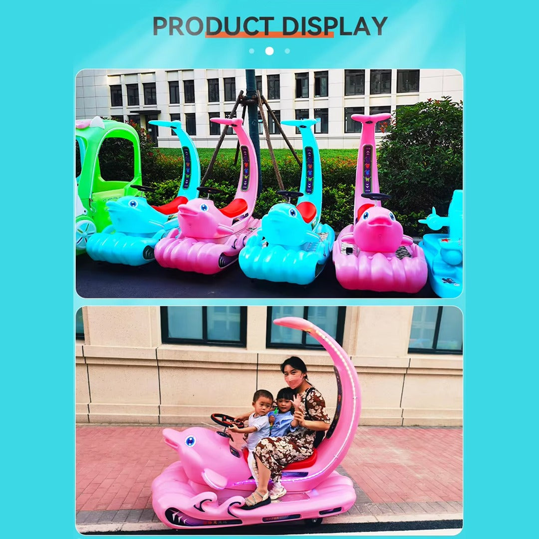 Kids ride on amusement park bumper Car