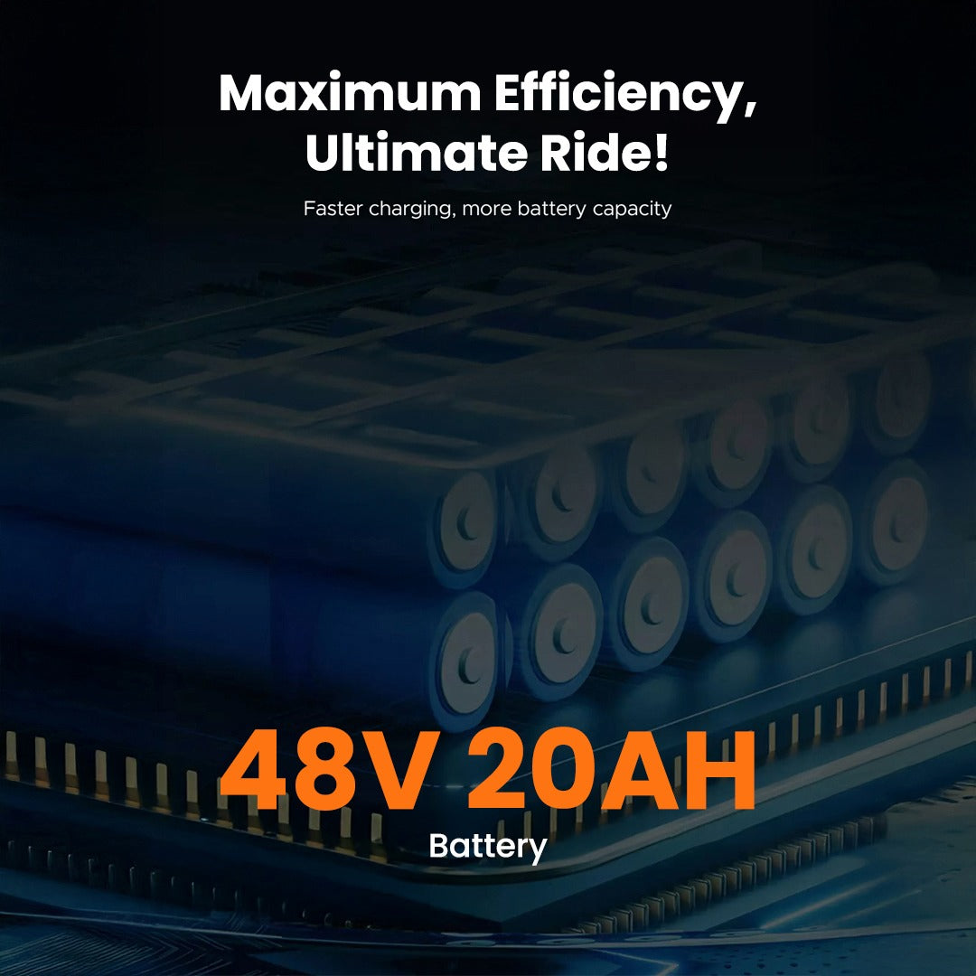 Megawheels Compact Electric Scooter Lithium Removable Battery 48V 20AH 