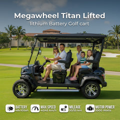 Megawheel Titan Lifted Lithium Battery Off Road Golf Cart