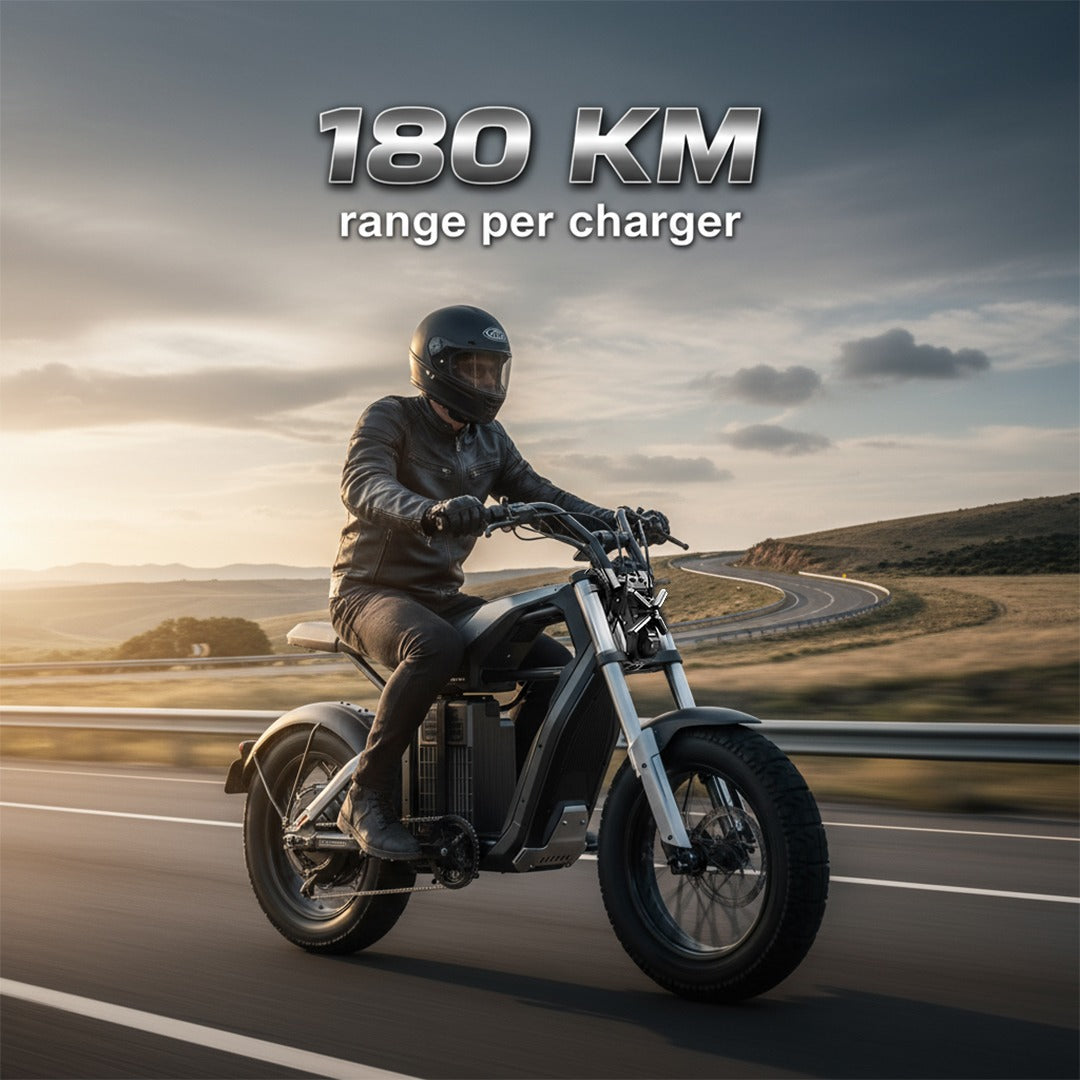 80 KM range per charger of Megawheels Segway Xyber Electric Bike