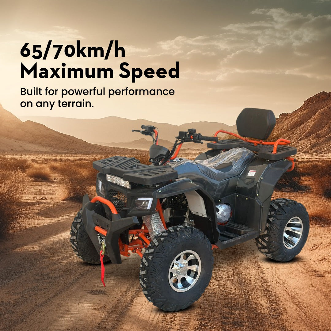 ATV on maximum speed and performance.