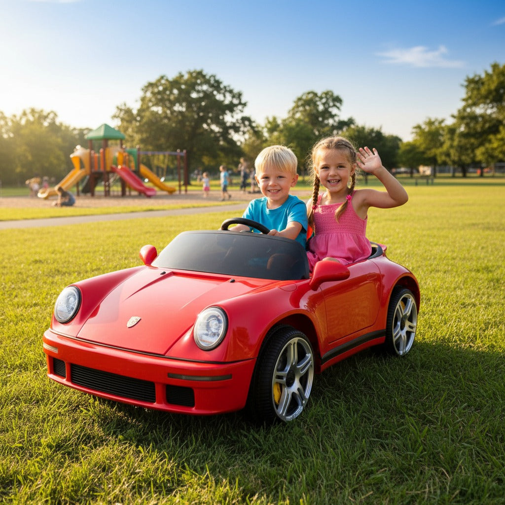 Megastar Ride on 24 V Licensed Porsche Kids Electric Car with Parental Remote Control