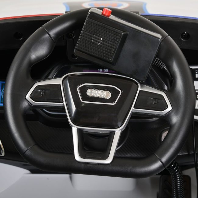 Megastar Rieon Licensed Electric Car 12V BO Audi RS e-tron 717 White Police