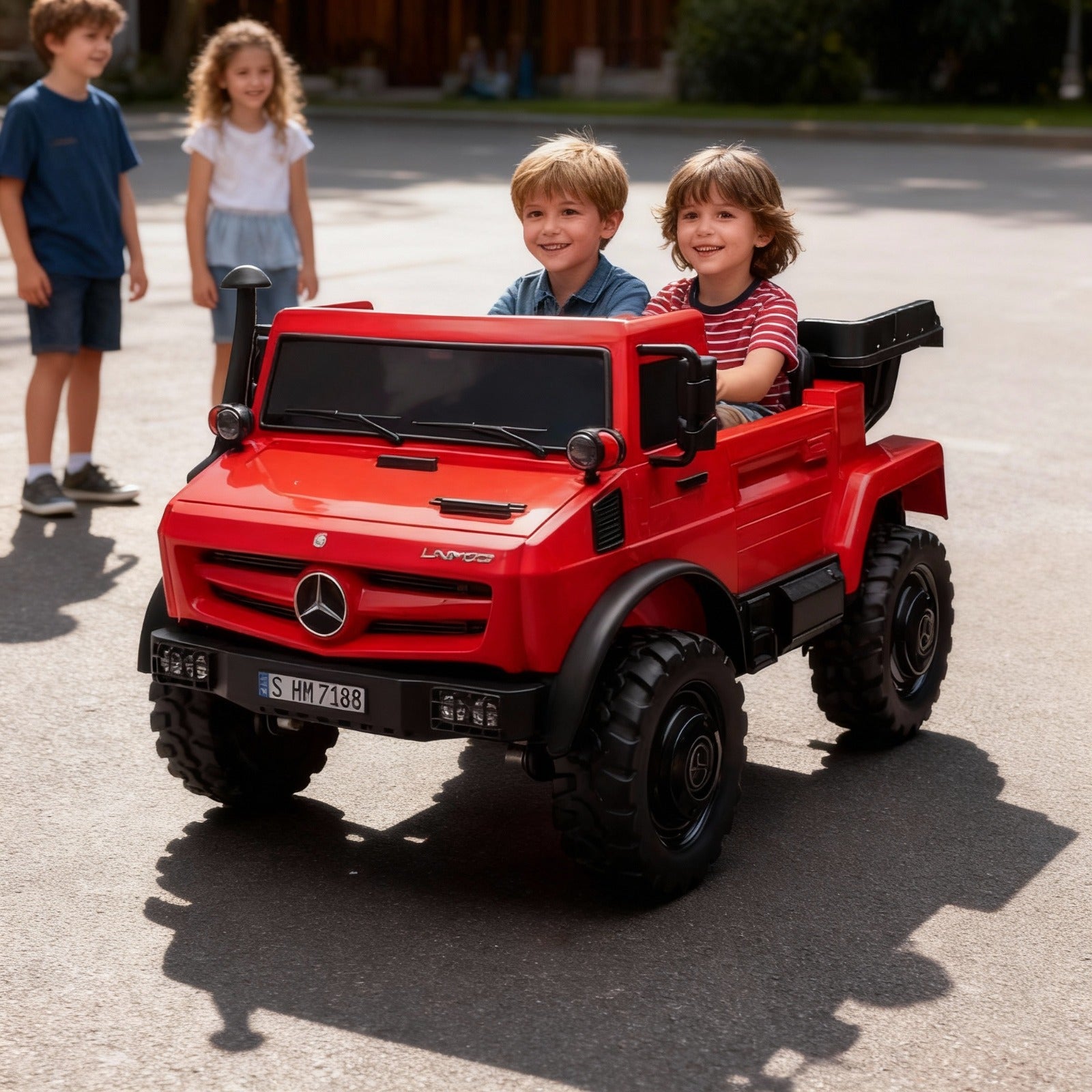 Megastar Ride on Licensed Mercedes 24 V Kids Electric Car Truck With Red color