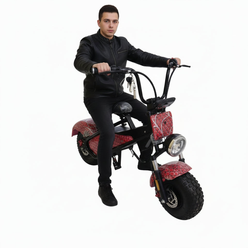 Small electric fat bike with red and black design of Smart Harley off off-road mini Scooter