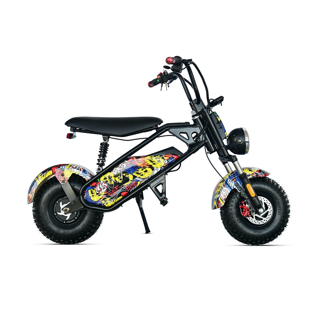 Side View of Electric Scooter bike Smart Harley Road Mini 48V