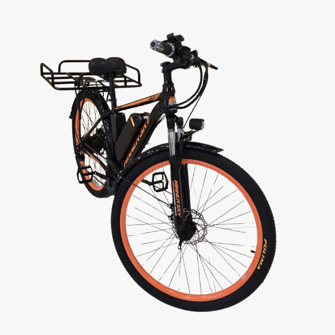 Front view of Haulier Electric Bike With  Removable Lithium Battery