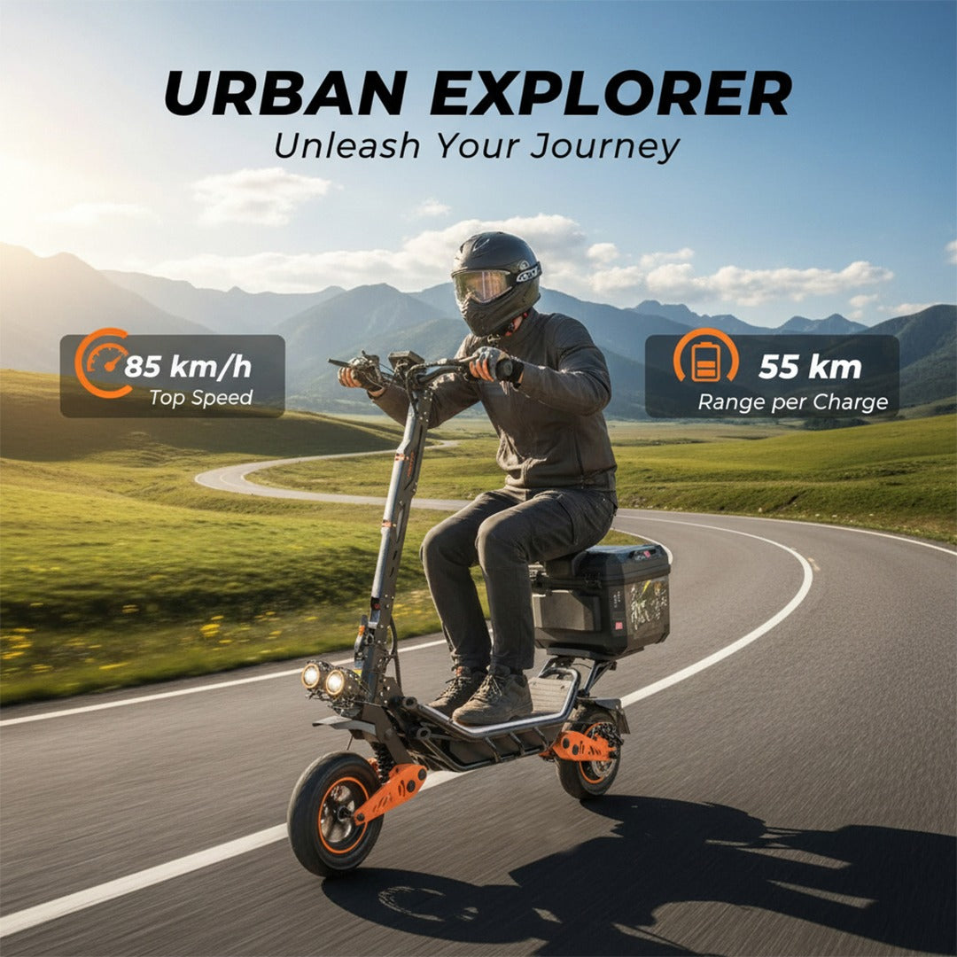 Kugoo City Ride Electric Foldable Scooter 48V 18.2ah 1200W for Delivery Long rfange 55 kmph