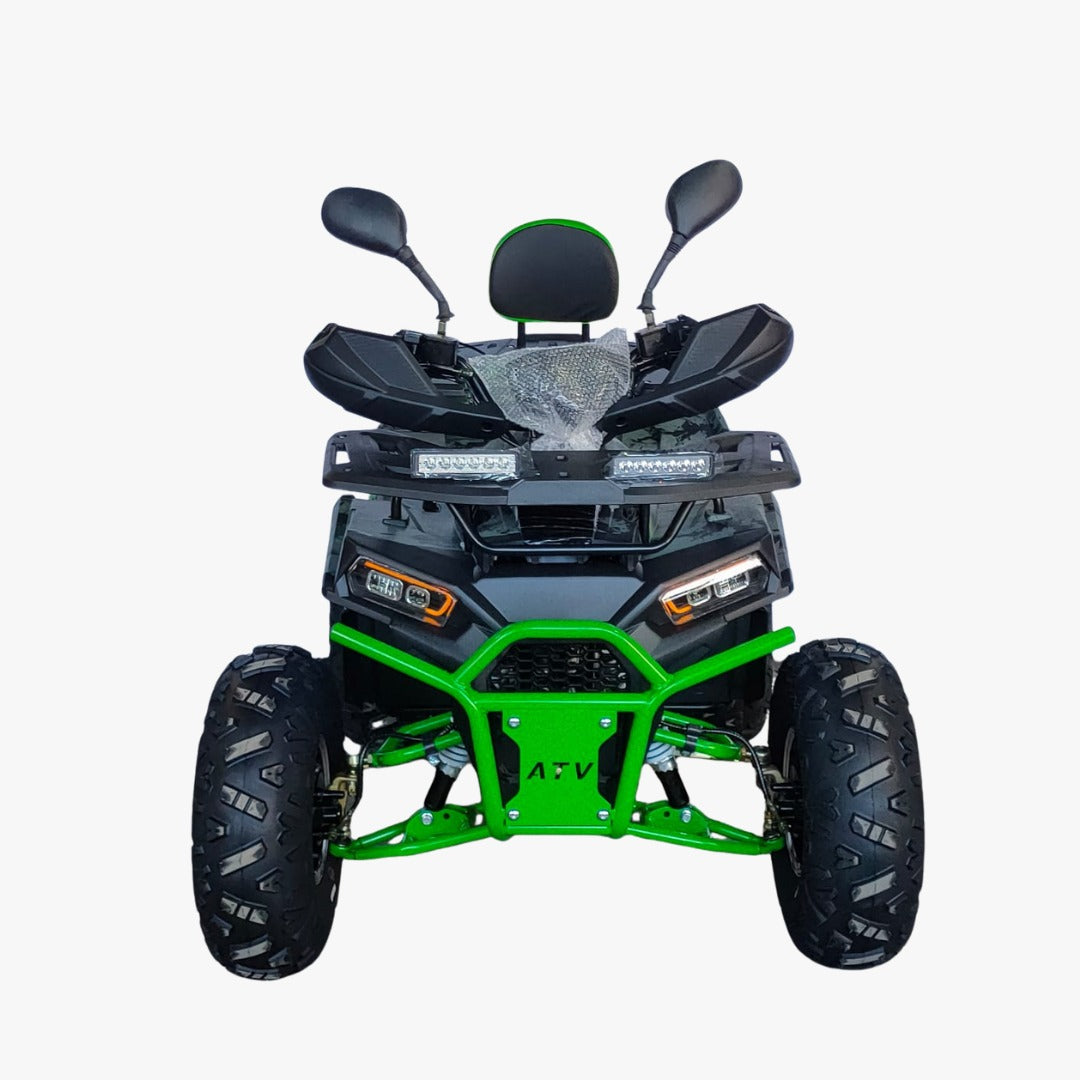 Front View of Green ATV 135 CC Quad Bike