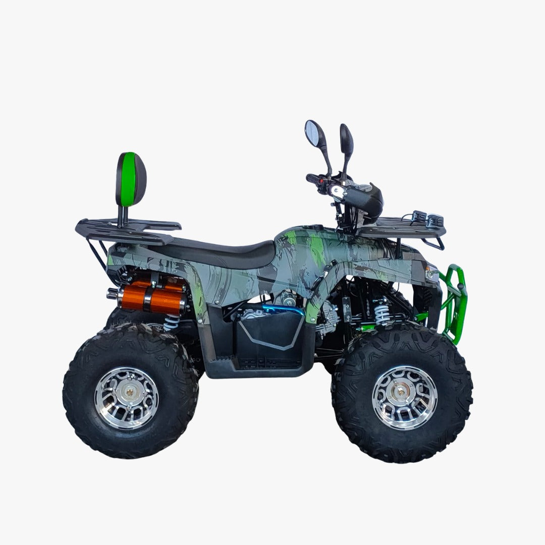 Side View of Green ATV 135 CC Quad Bike Fully Automatic Bike