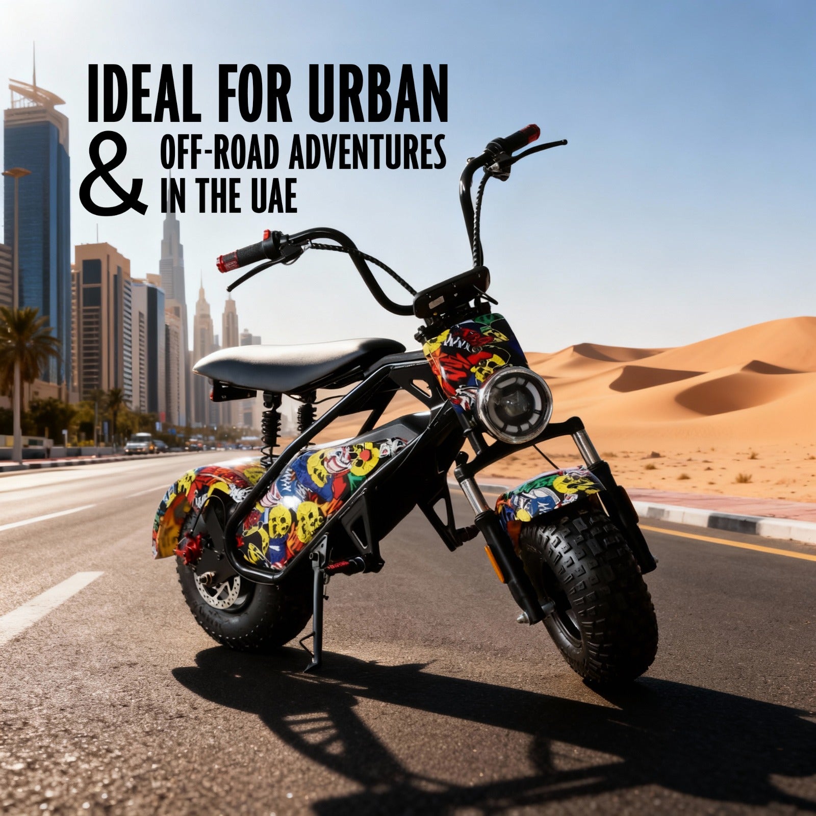 Megawheels 48 V Mini Harley Thunder Electric Scooter With off Road Tyres & Removable  Lithium Battery