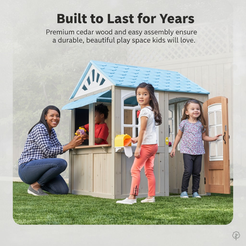 Kidkraft Oceanfront Wooden Outdoor Playhouse for 3-4 kids

