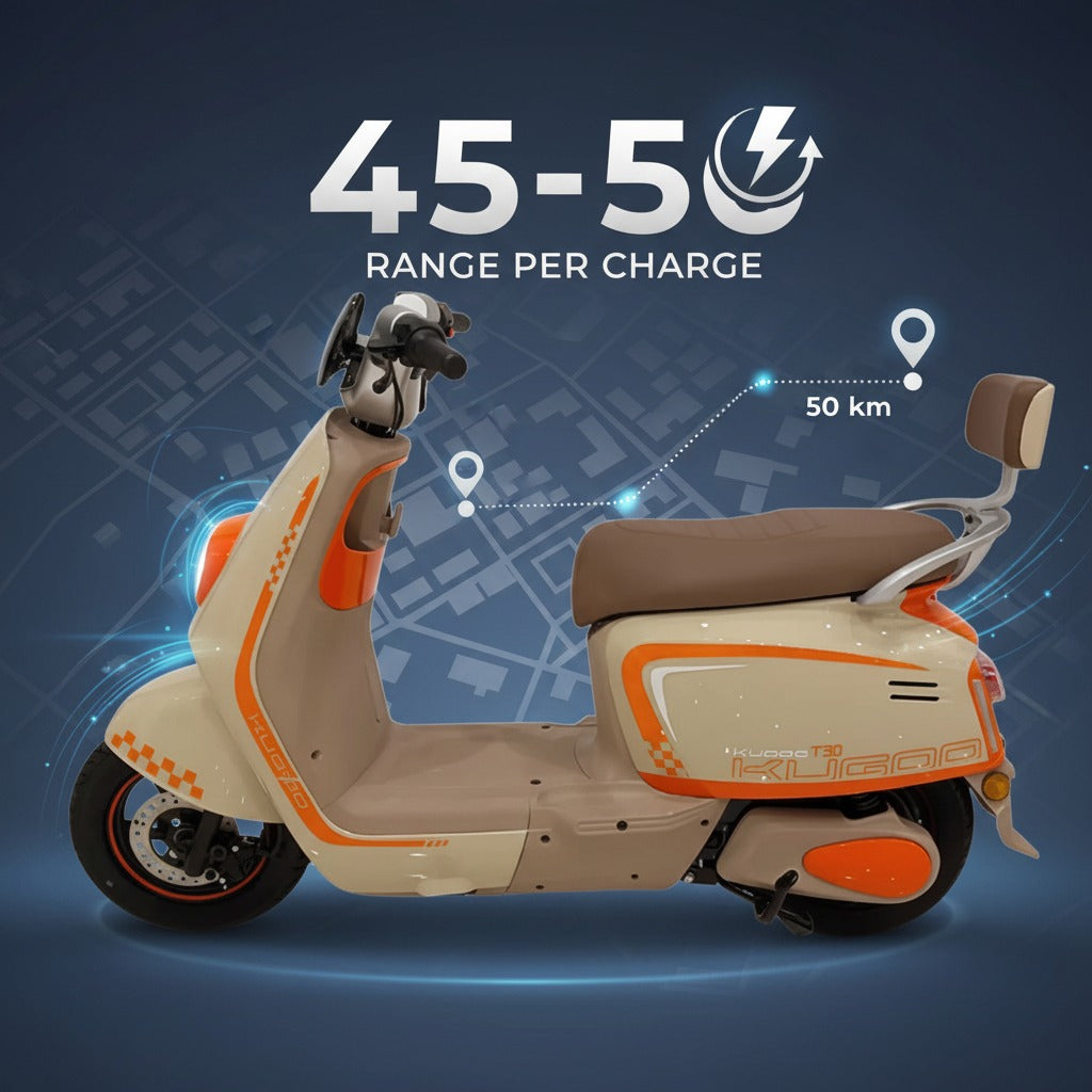 Kugoo Long-Range Electric Scooter, 500W Power, Up to 50KM Ride Distance at Rafplay