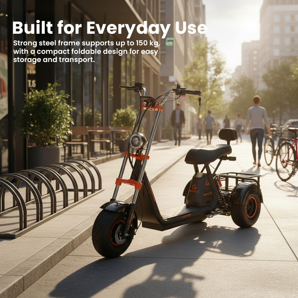 Kugoo C4 Electric Scooter on a city sidewalk