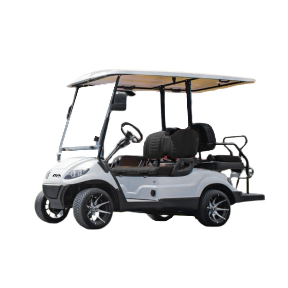 White Keon Premium Electric Golf Cart with a canopy