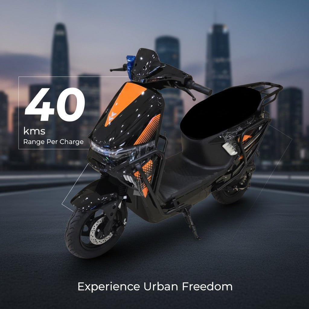Electric scooter with 40 km range per charge
