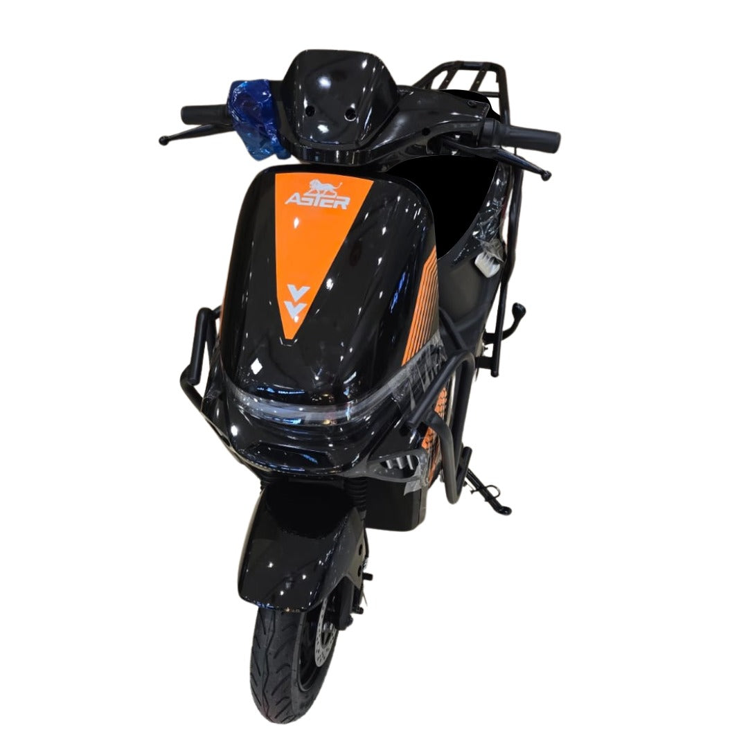 Black Nitro Moped Electric scooter for Adults with orange accents 
