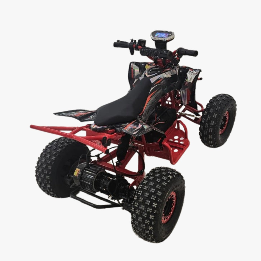 Red Nitron Electric ATV Off-Road Quad Bike with Wide Seat