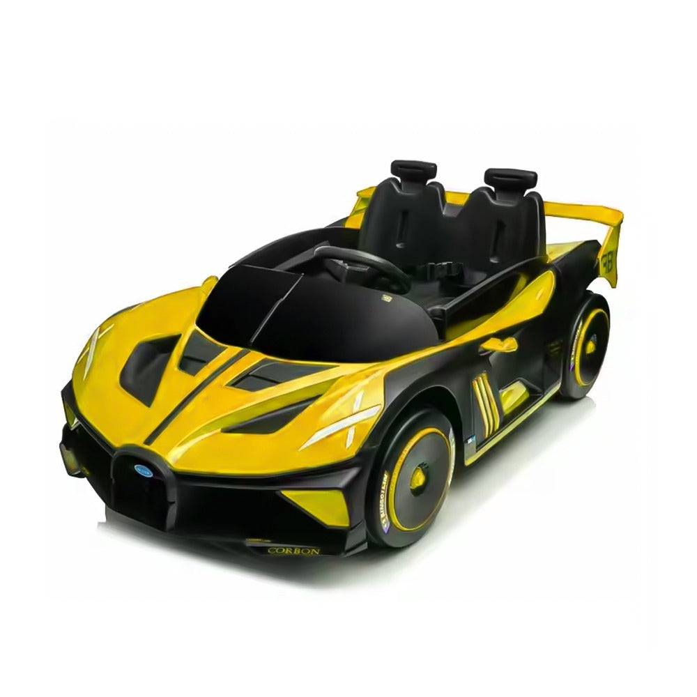 Side view of a Yellow toy sports car