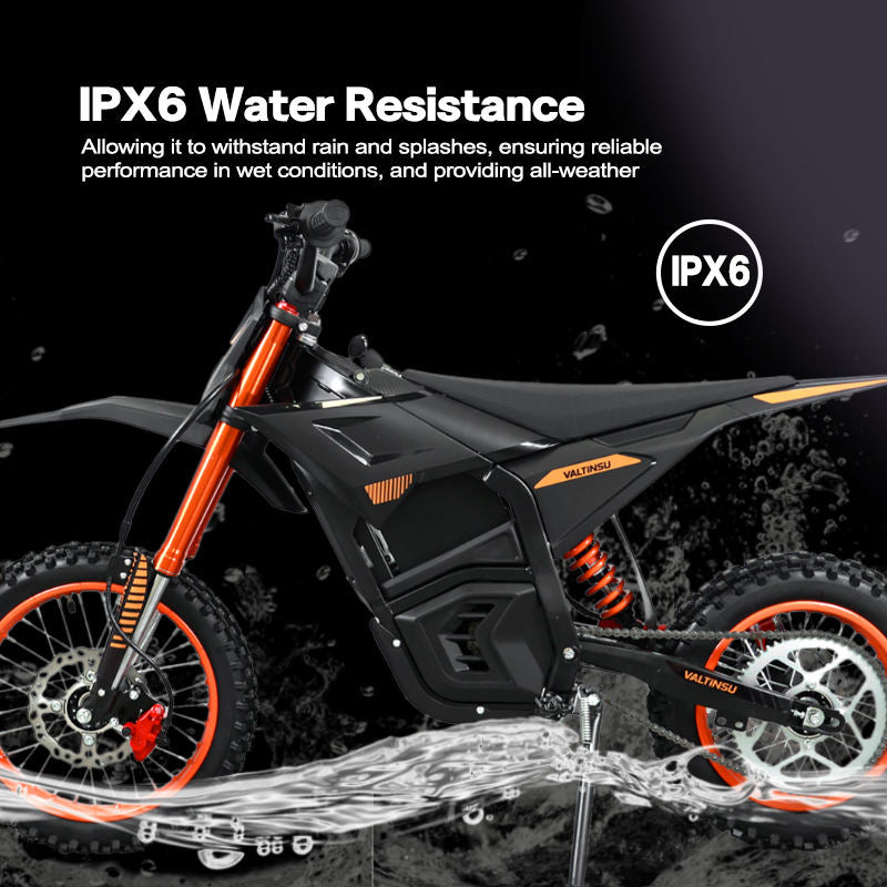 Electric bike with IPX6 water resistance feature
