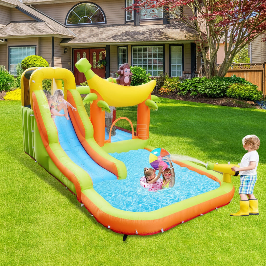 Kids Play outdoor Inflatable Monkey Water Jumper Bouncy Castle