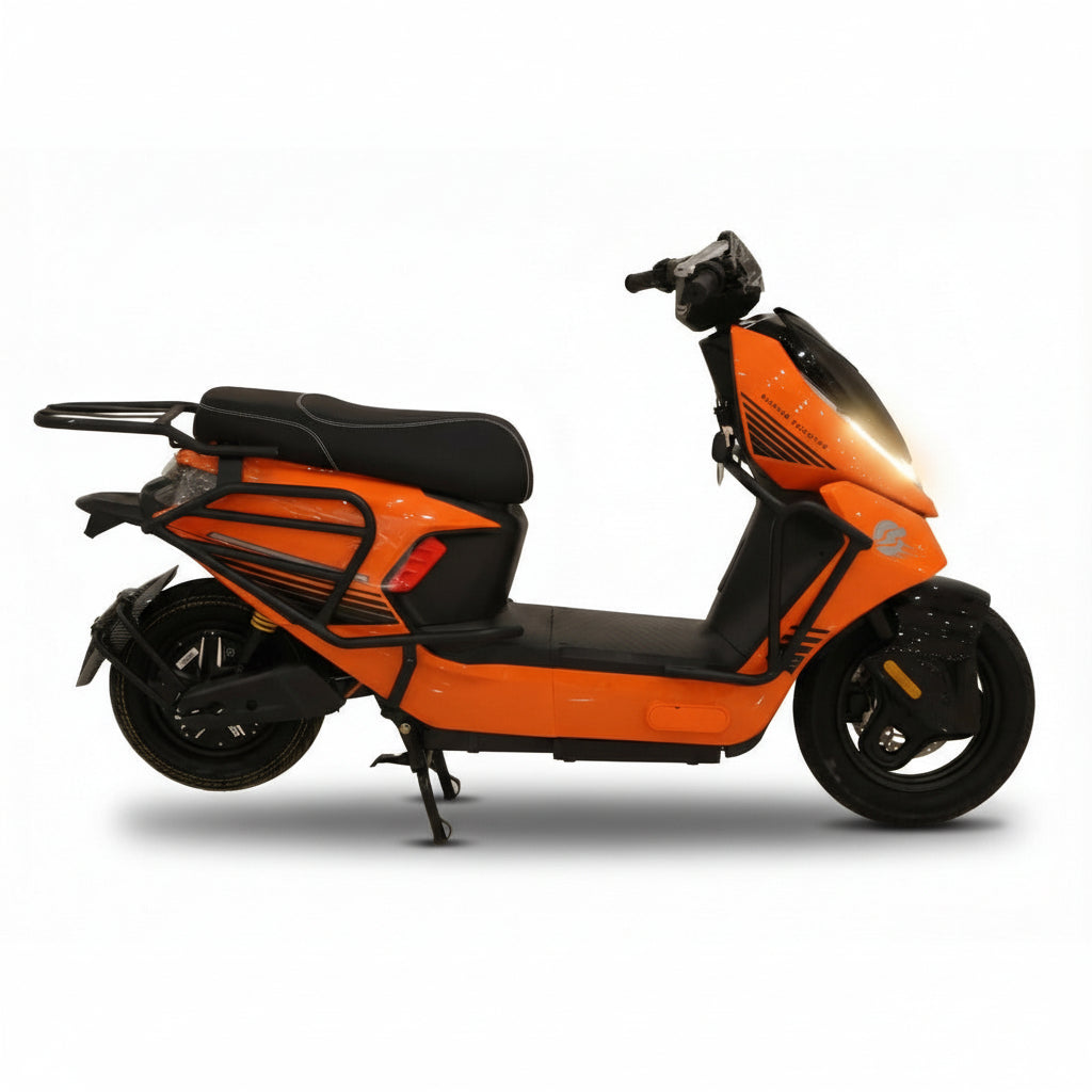 Orange Electric scooter with black accents 