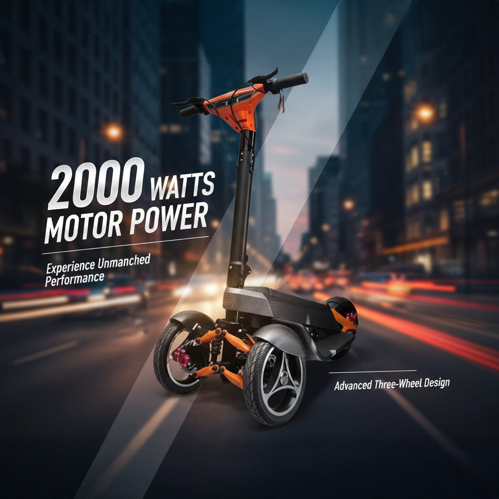 Electric scooter with 2000 watts motor power