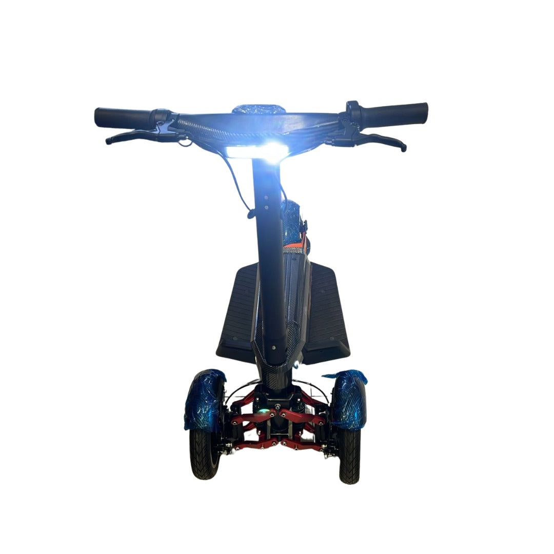Three-wheeled electric scooter with bright light